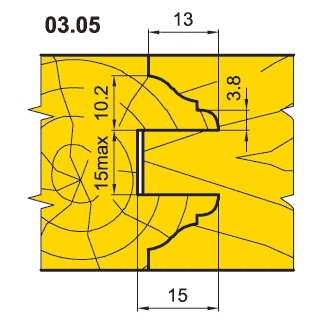 Комплект фрез для профилирования стояков и перемычек филенчатых дверных полотен Иберус (03.05.XX)