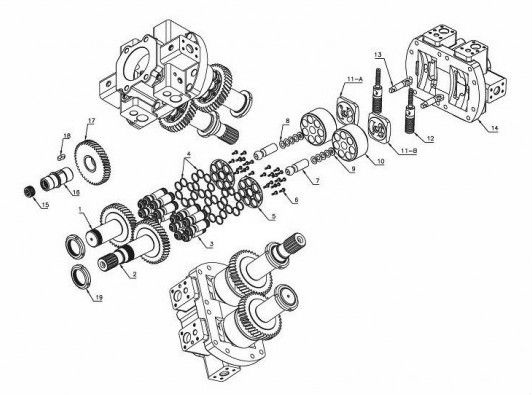 Запчасти для насоса Kawasaki K5V140DP, K5V200DP, K5V200DPH