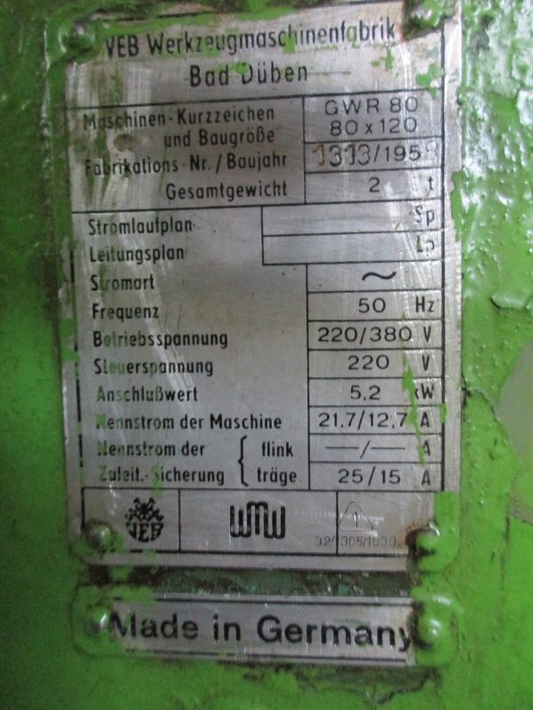 Резьбонакатной станок производства Германия, GWR80, видео в объявлении