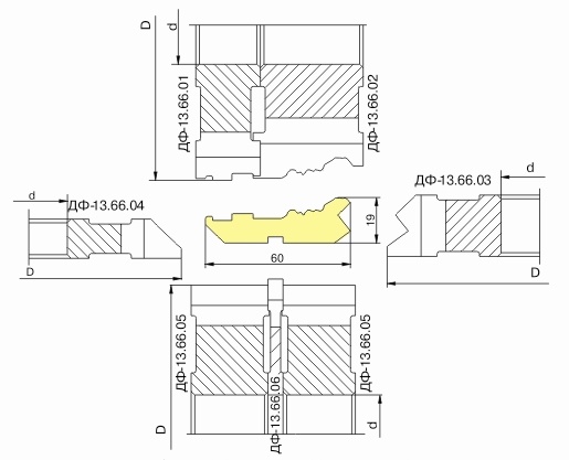Комплект фрез для изготовления фасонных изделий ДФ-13.66