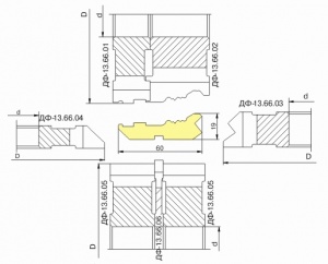 Комплект фрез для изготовления фасонных изделий ДФ-13.66
