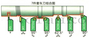 Набор резцов со сменными пластинами сечением 8 мм - 7 шт
