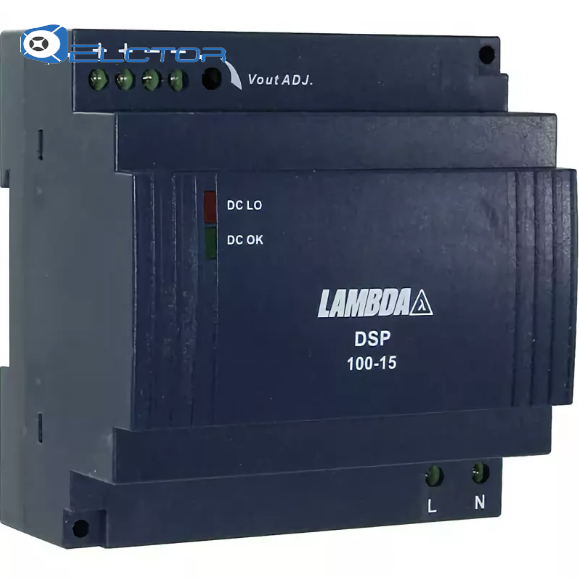 DSP100-15 Модульный блок питания на дин рейку 15 Вольт, 100 Ватт ...