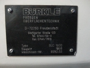 Вальцовочный станок BURKLE SLC 1600 (Германия)