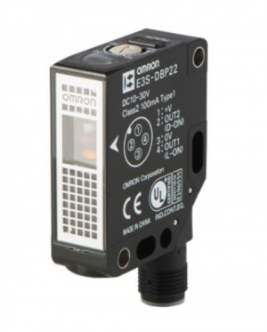 E3S-DBP22 OMS Фотодатчик прямоугольный, E3SDBP22OMS, красный свет, обнаружение прозрачных объектов, узкий луч, кнопкка обучения SmartTeach