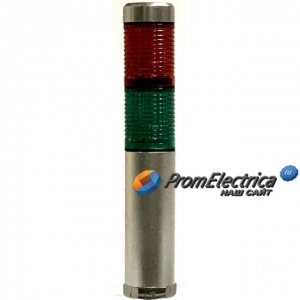 TL25-024-RG Светодиодная сигнальная колонна d=25мм, высота 137 мм, 2 плафона красный-зеленый, LED 25 mA, 24VAC/DC, IP54, Innocont