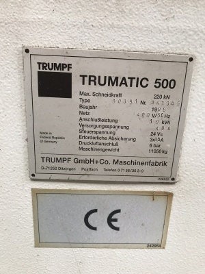 Координатно-пробивной пресс TRUMPF TRUMATIC 500