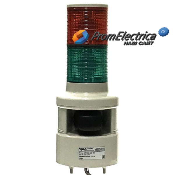 SFL100B-220-RG Светодиодный маячок, 120x300 мм, зуммер 100дБ, кабель 0,5м, IP54, -20…+50С
