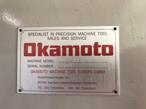 Okamoto Surface Grinder 950 x 440 x 500 mm with FANUC 4104 = Mach4metal