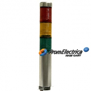 TL25-024-RYG Светодиодная сигнальная колонна d=25мм, высота 168 мм, 3 плафона красный-желтый-зеленый, LED 25 mA, 24VAC/DC, IP54, Innocont