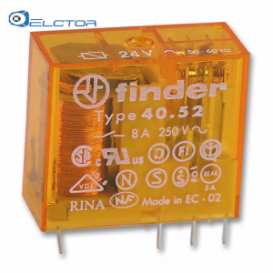 FINDER 40.61.8.024.4000 - Реле: электромагнитное; SPDT; 16А; макс.250ВAC; миниатюрные; 5мм