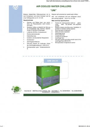 Чиллер Green Box, Uni 31 (Италия)