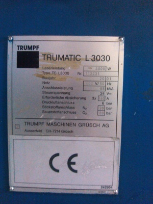 Станок лазерной резки Trumpf Trumatic L3030