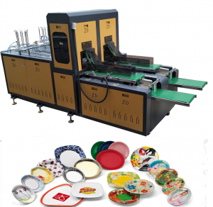 Автоматическая машина для производства малых и средних бумажных подложек, подносов, тарелок и т.п. в два потока гидравлического типа