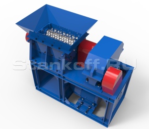 Двухвальный шредер для пластика, резины, древесины, бумаги, стекла ДШВ-мини 300