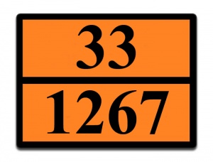 Оранжевая табличка опасный груз 33-1267 (нефть сырая)