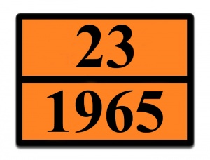 Оранжевая табличка опасный груз 23-1965 (пропан-бутановая смесь)