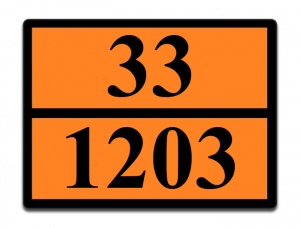 Оранжевая табличка опасный груз 33-1203 (бензин)
