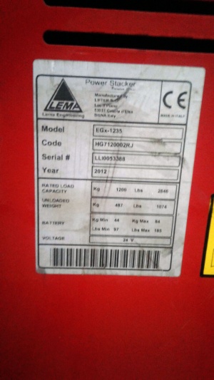 Штабелер самоходный LEMA (Италия) EGx-1235 Premium