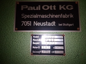 Пресс гидравлический горячий Paul Ott GmbH JU90 7051 Neustadt 2550х1200