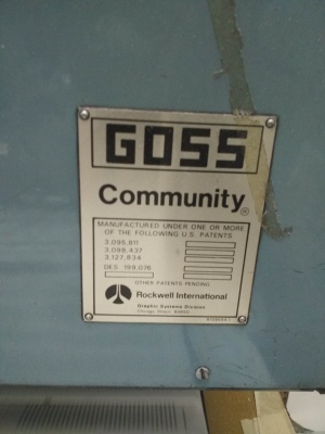Рулонная печатная машина Goss Community model SSC с рубкой 546 мм