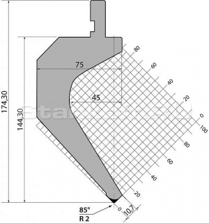 Пуансон для листогибочных прессов TOP.175.85.R2