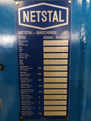 NETSTAL 1750-460 инжекционно-литьевая машина ( ТПА)