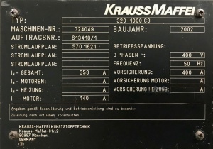 Термопластавтомат Krauss Maffei KM 320-1000 C3