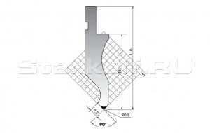 Пуансон для листогиба DK.116-90-R08/F