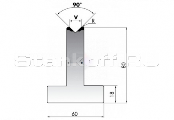Матрица T-образная T80-10-90/F