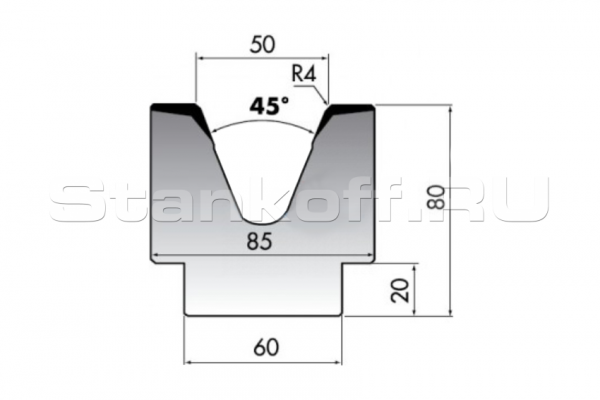 Матрица для гибки листового металла M80-45-50/C