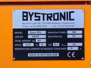 Bystronic Bystar 3015 станок лазерной резки 3,5 кВт 5179 = Mach4metal