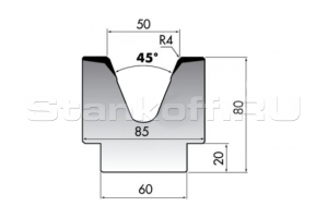 Матрица для гибки металла M80-45-50/F