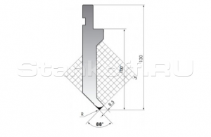 Пуансон для листогибочных прессов P.130-88-R08/F/R