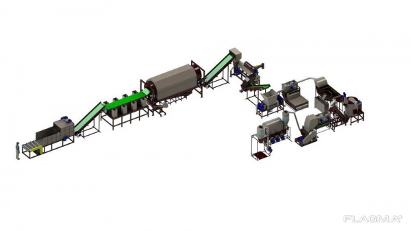 Линия вторичной переработки полигонной ПЭТ-бутылки (600кг/ч)