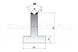 Матрица для гибки малых и средних толщин листового металла T80-06-88/C