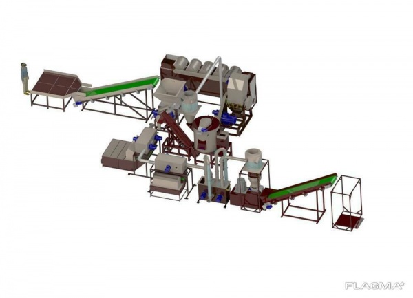 Линия по переработке твёрдого пластика 400 кг/ч