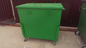 Металлический контейнер для мусора, с крышкой, 1,1 м3