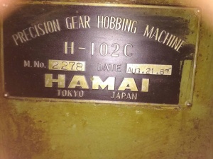 Зубофрезерный станок Hamai H102с (Япония)