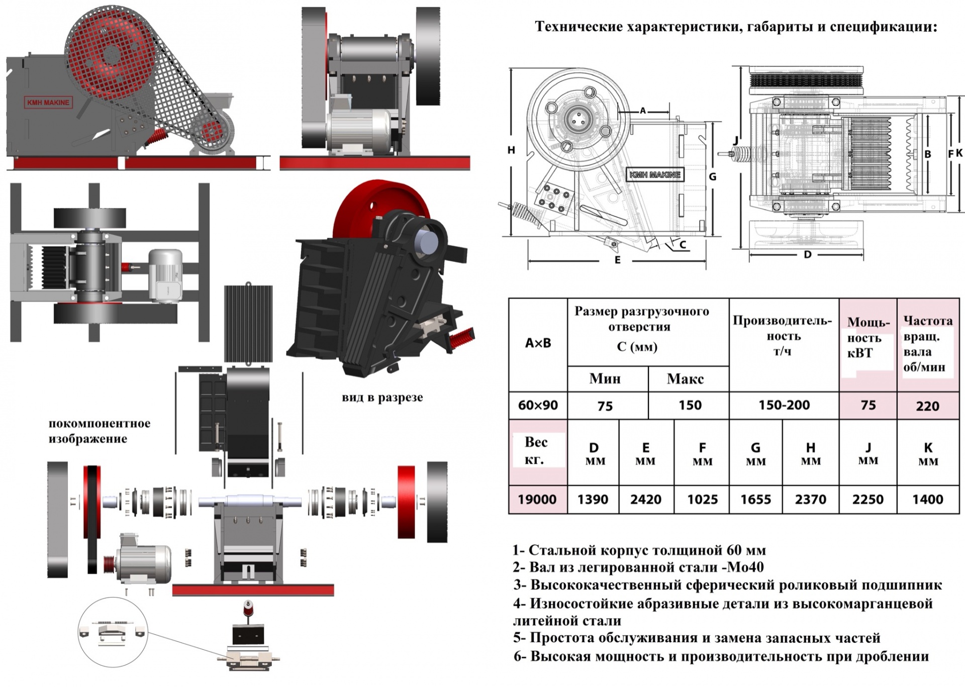 Дробилка щековая смд 110 чертеж