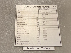 Листогибочный пресс Baykal APHS 37600 - 3700 х 600 тонн = 5345 Mach4metal