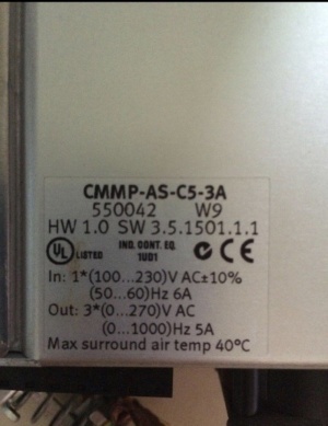 Motor Controller Typ CMMP-AS-C5-3A / 550042 (Контроллер электродвигателя)