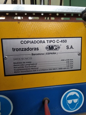 Копировально-фрезерный станок TRONZADORAS MG.COPIODORA TIPO C - 450