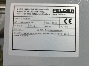 Форматно раскроечный станок felder K500S