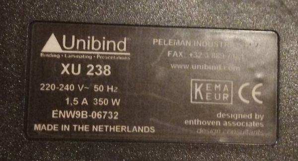Переплётчик Unibind XU 238