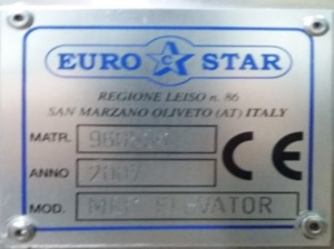 Элеватор подачи колпачка EUROSTAR (Италия)