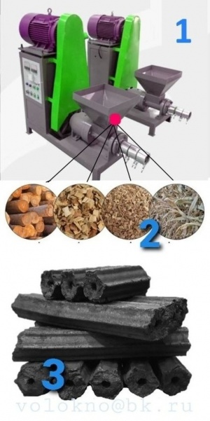 оборудование Древесный уголь в брикетах
