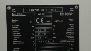 проволочный электроэрозионный станок Agie 150 f hss Швейцария