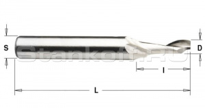 Спиральная фреза Z1 по алюминию HSSL1LX8630 (6*30*8*100)