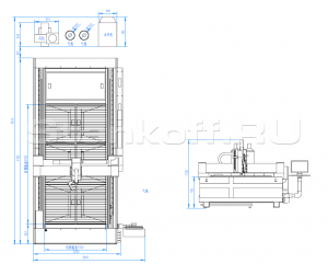 Оптоволоконный лазерный станок для резки металла LM-1530C/1500 Raycus